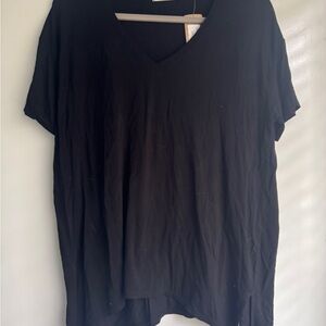 Michael Stars Black V-Neck Short Sleeve Tee